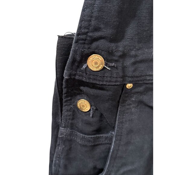 Carhartt Black Bib Overalls With Adjustable Straps & Multiple Pockets 32X30 R01- - Picture 4 of 11